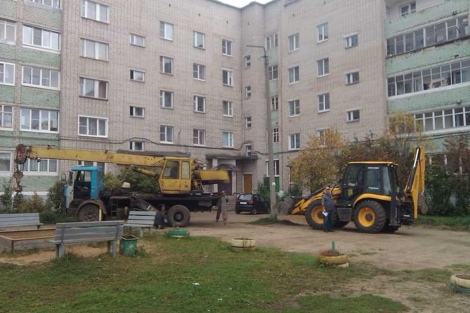 Демонтаж фонарных столбов г. Буй Костромской области